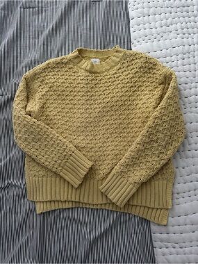a new day Yellow Textured Knit Crewneck Sweater